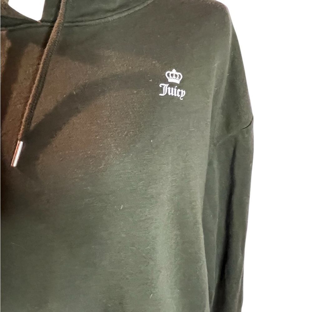 Juicy Couture Sport Green Pullover Animal‎ Print Thumbholes Size Small Hoodie - Picture 3 of 7